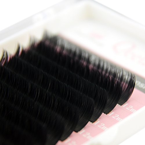 Matte Mink Flat Eyelash Extension 0.25 D Curl 12mm Ellipse Eyelashes False Mink Individual Eyelash Extension Professional Salon Used by Qeelasee