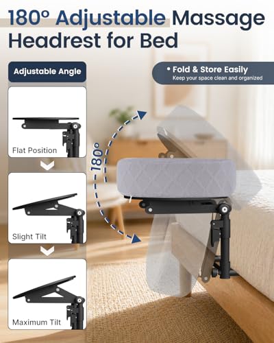 Adjustable Massage Headrest for Bed with Memory Foam