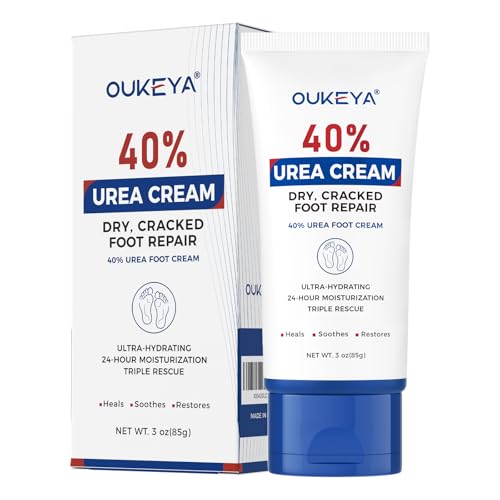 OUKEYA 40% Urea Cream - Foot & Hand Moisturizer for Dry Cracked Skin, 3 oz