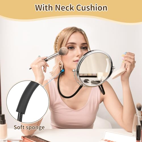 Dual-Sided Neck Mirror with 5X Magnification & 360° Swivel