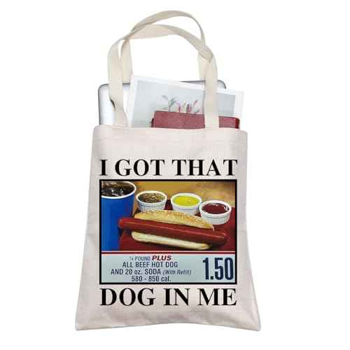 TOBGBE Funny Hot Dog Meme Gifts For Costco Hotdogs Funny Lover Shopping Bag Keep Hot Dogs Price Canvas Bag