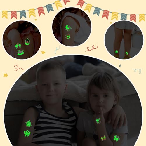 204 Glow Temporary Tattoos for Kids – Individually Wrapped Party Favors