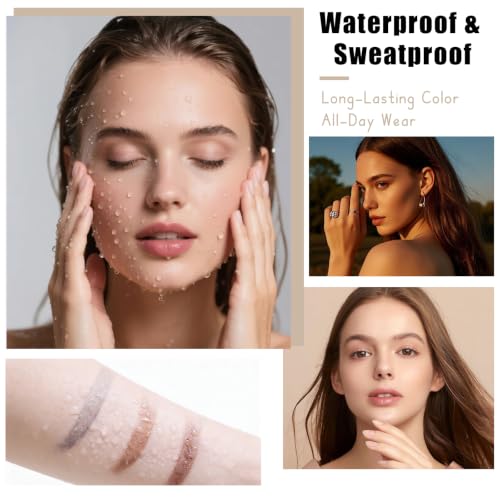 HULYHDP Peel Off Eyebrow Tattoo Gel Gray Brown 2Pcs - Natural Waterproof Brow Makeup