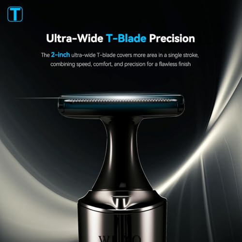 WUXO Electric Back Shaver & Groin Hair Trimmer with LED Display