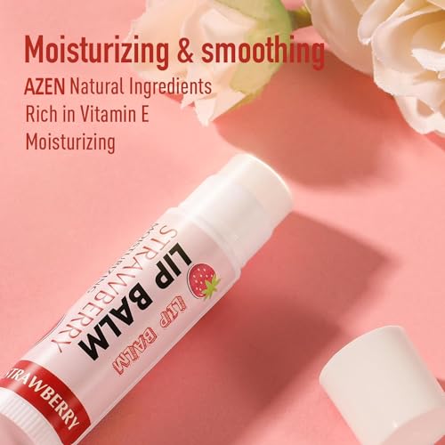 AZEN 120 Pack Lip Balm, Natural Lip Balm Bulk, Lip Care Product, Moisturizing Lip Balms for dry cracked lips, Valentines Gifts Easter Basket Stuffers - 12 Flavors
