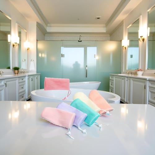 12Pc Exfoliating Mesh Soap Pouches with Drawstring - Multicolor