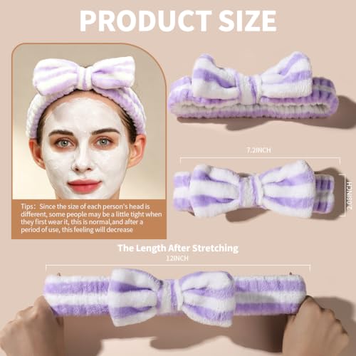 Teenitor 5-Pack Spa Headband with Bow – Makeup & Skincare