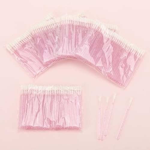 500 Disposable Lip Applicators - Pink Crystal Wands
