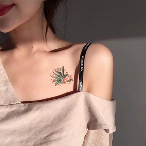 CARGEN Temporary Tattoos - 23 Classic Designs Skull Rose Bird