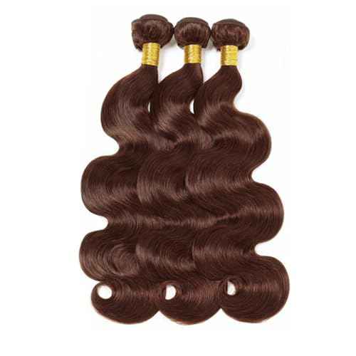 #4 Brown Bundles Human Hair Body Wave Human Hair Bundles 22 22 22 Inch Chocolate Brazilian Hair 3 Bundle Unprocessed Virgin Remy Hair Extensions 50 Gram Per Bundle