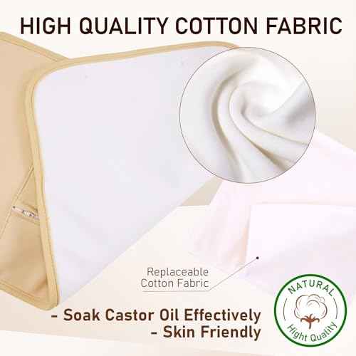 Castor Oil Pack for Detox: 100% Pure Cold-Pressed Oil in Glass Bottle with Cotton Wraps for Liver Support