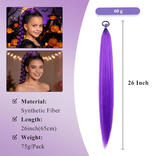 26 Inch Purple Braiding Hair Extensions | Pre-Stretched Synthetic
