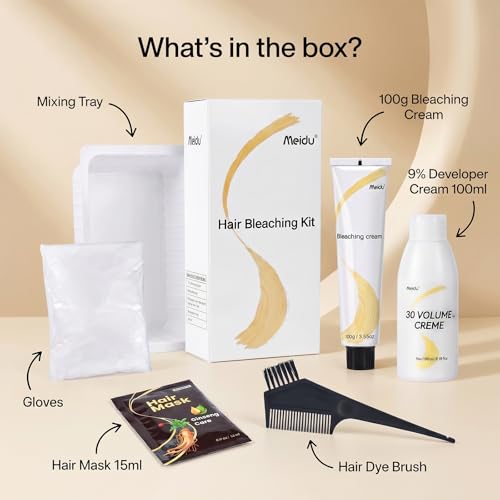 Professional Hair Bleach Kit with 30 Volume Developer, 8 Levels