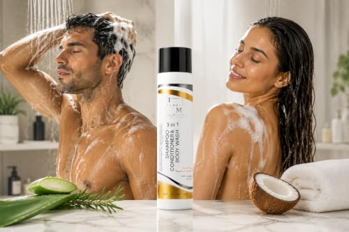 3-in-1 Men & Women Shampoo Conditioner Body Wash - 10 oz