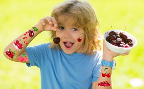 200 PCS Cherry Temporary Tattoo Stickers - Fruit Party Favors