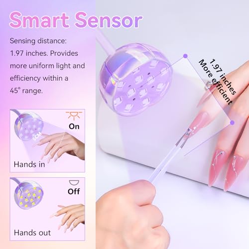 Makartt Gooseneck UV LED Nail Lamp - Cordless Nail Dryer with Auto Sensor