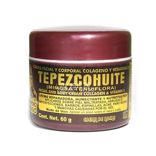 Del Indio Papago Tepezcohuite Night Cream 60g 2.02Fl Oz 2 Pack - Reduce Expression Lines - Clarifies Skin Imperfections