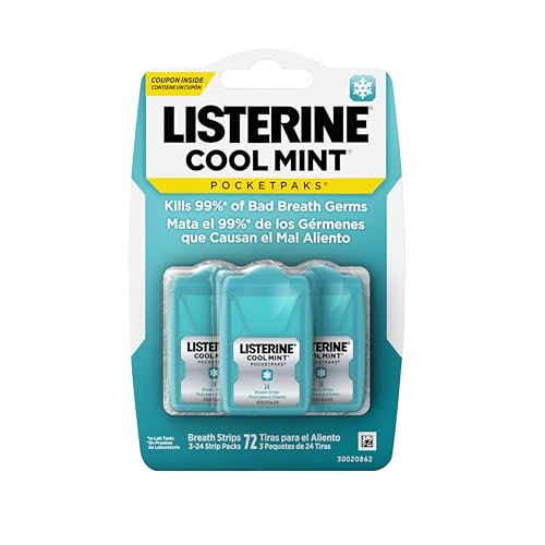 Listerine PocketPaks Breath Strips Cool Mint 72 Count Pack - 3 Packs of 24