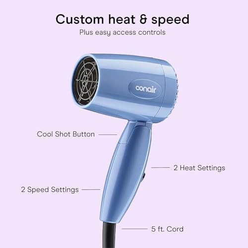 Conair Dual Voltage Hair Dryer Compact Folding 1600W