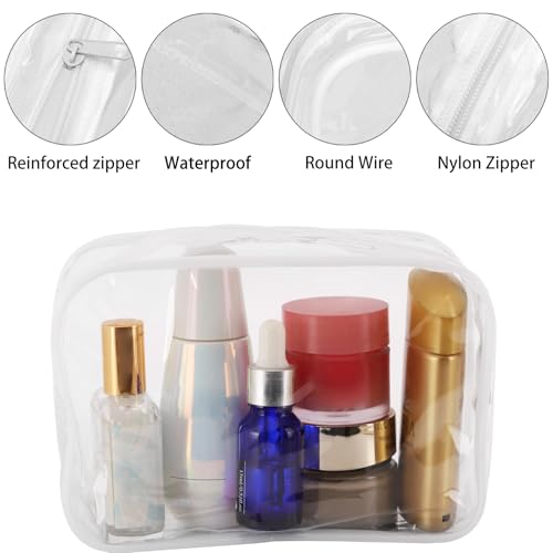 Clear Cosmetic Bags 10 Pack Makeup Travel Organizer 7.5"