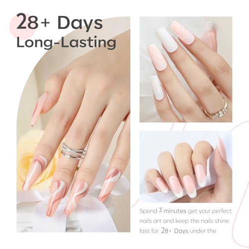 Modelones 6 Colors Gel Nail Polish Set - Nude Pink & Milky White Soak Off