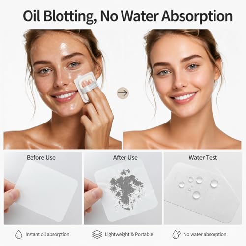 300PCS Oil Blotting Sheets for Face - Absorbs Oil, Not Water