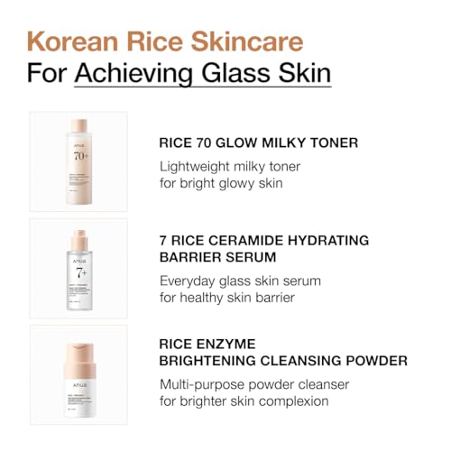 Anua Rice Trio Set : Rice Cleansing Powder & Milky Toner & Hydrating Serum, Marshmallow face mask maker, for Glass skin,Korean Skincare