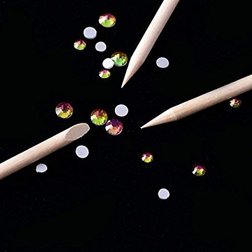 BTYMS 300-Pack Orange Wood Cuticle Sticks - 4.5 Inch Double-Ended Nail Pushers