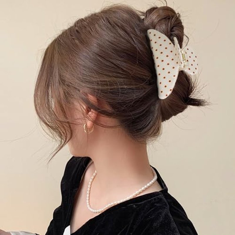 Polka Dot Hair Claw Clip - Medium Acrylic Non-Slip Clip