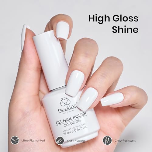 Beetles Snowdrop White Gel Nail Polish 15ml - Long-Lasting UV/LED Manicure
