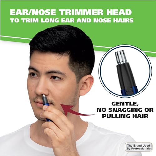 Wahl Lithium 2 in 1 Battery Pen Detail Touch Up Trimmer for Nose, Ear, Neckline, Eyebrow, & Other Detailing - Blue - by The Brand Used by Professionals - Model 5643-200