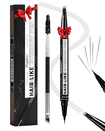 2-in-1 Eyebrow Pen with Fork-Tip & Brush - Waterproof Grey