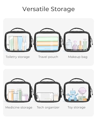 BAGSMART TSA-Approved Clear Toiletry Bag with Puffy Edge