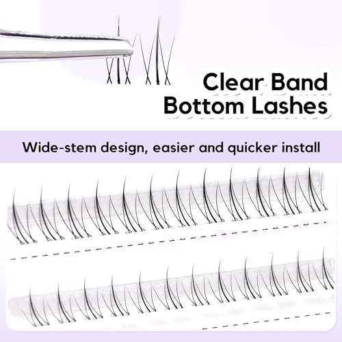 Bottom Lash Clusters Natural Clear Band 5mm+6mm 48pcs