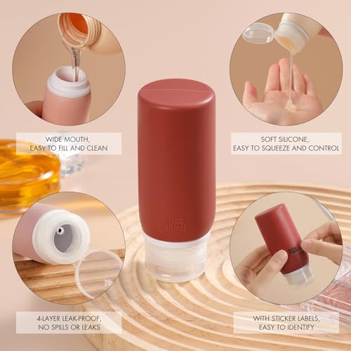 Muslish 21 Pack Travel Bottles Set, TSA Compliant Leak-Proof Silicone