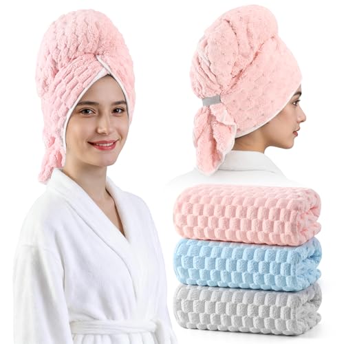REDKISS Microfiber Hair Towel Wrap 24x42 - 3 Pack