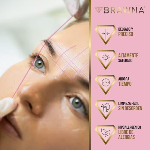 BRAWNA Pink Microblading Brow Mapping String - 2 Pack