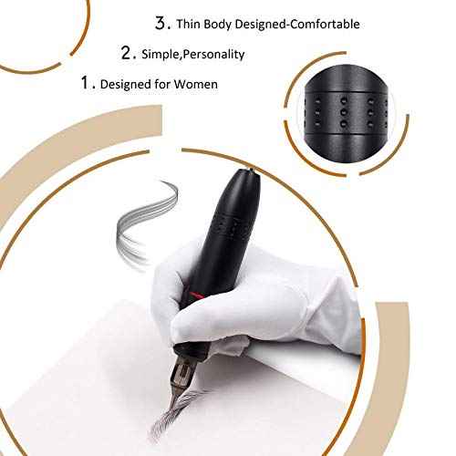BIOMASER G1 Rotary Pen Tattoo Machine Cartridge Tattoo Pen Machines RCA Connector 4.5W Coreless Motor Cartridges Needle for Tattoo Women Artists Beginner(Black)
