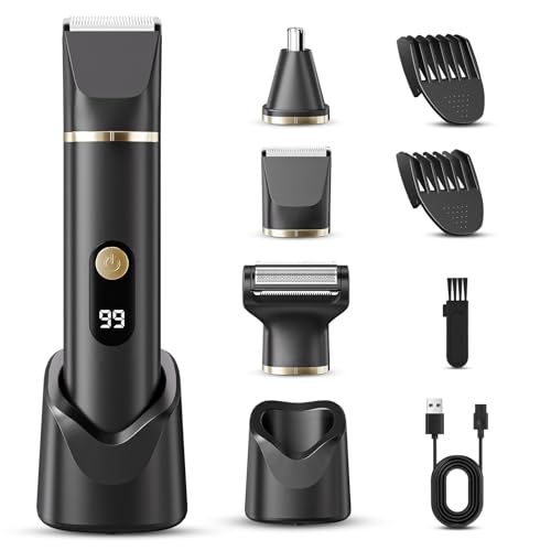Men's Waterproof 3-in-1 Body Groomer & Nose Ear Trimmer Kit