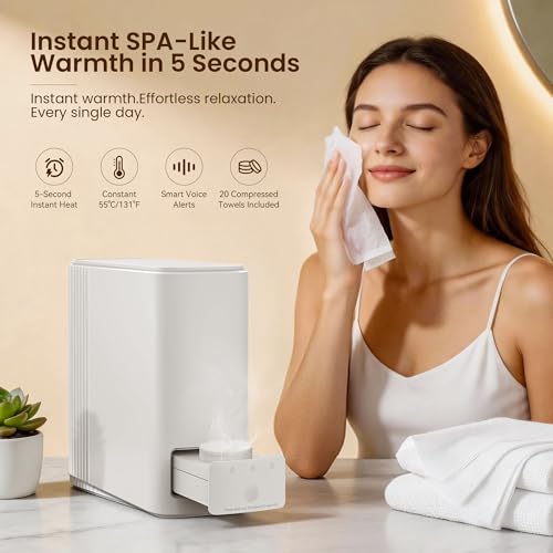 Hot Towel Dispenser & Warmer with 20 Disposable Face Towels