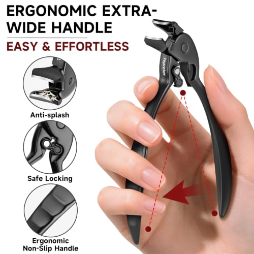 TEPRETER 2Pcs Heavy Duty Toenail Clippers for Seniors Thick Nails Long Handle