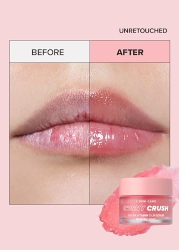 I DEW CARE Lip Scrub - Cushy Crush | Sugar Vitamin C, Lip Care, Lip Scrubber Exfoliator, Lip Exfoliator Scrub, Lip Care Products, for Dark, Dry and Chapped Lips, Vegan, 1.05 oz