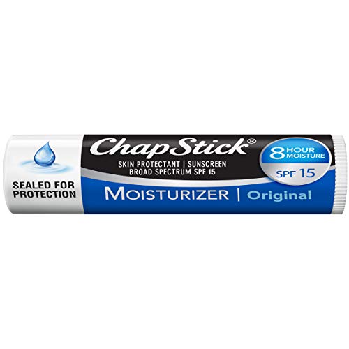 ChapStick Moisturizer Original Lip Balm Tubes Pack of 3 SPF 15 - Unflavored, Skin Protectant