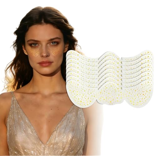 Gold Star Freckle Face Stickers - Festival Makeup Patches (8 Pack)