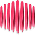 12 Pack Stainless Steel Eyebrow Tweezers Set for Facial Hair Grooming
