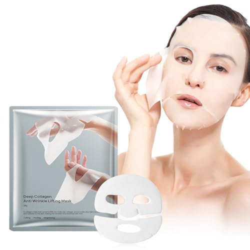 Deep Collagen Anti-Wrinkle Lifting Overnight Mask,Facial Sheet Masks With Low Molecular Weight Collagen for Lifting, Firming and Moisturizing(5pcs/1box)