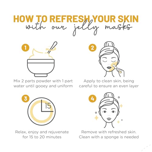 BR?UN Peel-Off Jelly Mask Rubber Mask - 5 Treatments BHA AHA (Black Gold Salicylic AC, Red Gold Lactic AC, White Gold Glycolic AC, 24k Gold Mandelic AC, Hyaluronic AC) - 2 Packs of Each