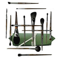 Natural Goat Hair Makeup Brushes Set of 14, Professional Natural Hair Cosmetic Brushes with Case, Beech Wood Handle. Super Soft Bristles, Variety of Brushes. Face Brushes, Eyeshadow Brushes