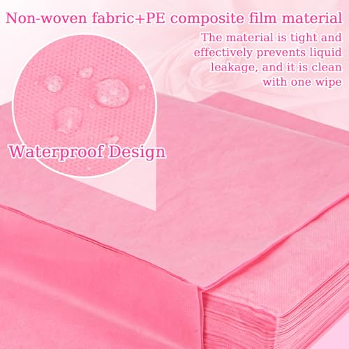 MAQIHAN 18PCS Disposable Massage Table Sheets 31x70" Pink Waterproof