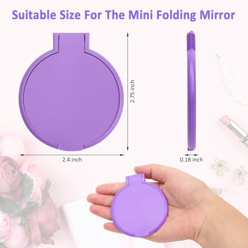 Windspeed 24Pcs Mini Folding Mirror Round Compact, 2.4 in Small Portable Travel Makeup Mirror Compact Mirror for Purse, Women Girls Travel Daily Use